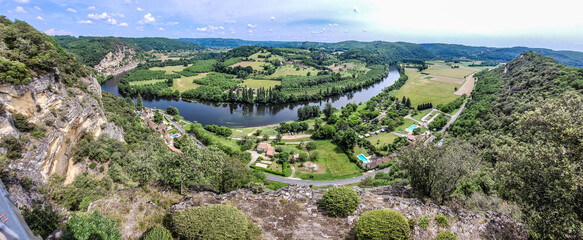 La Roque-Gageac Dordogne Frankreich Vézac Flussschleife Talblick Nouvelle-Aquitaine Belvedere 