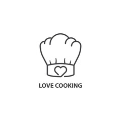 Love cooking logo, food , restaurant. Vector logo icon template