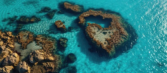 Obraz premium heart reef great barrier reef Whitsundays Queensland. with copy space image. Place for adding text or design