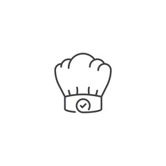 Medal check chef hat. Vector logo icon label template