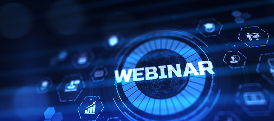 Webinar Online training Personal development education business concept.