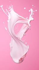 White Liquid Wave on Light Pink Background
