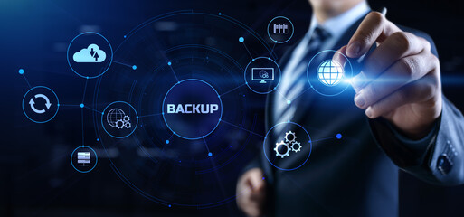 Backup Disaster recovery data protection technology concept.