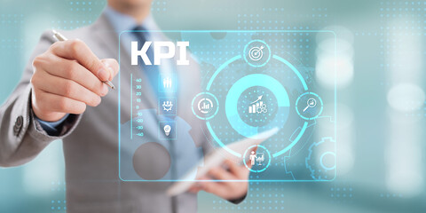 KPI Key performance indicator business and technology concept on screen.