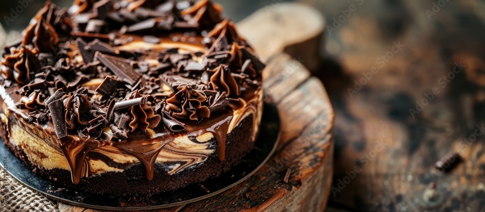 Aufkleber homemade marble cake chocolate chocolate vanilla zebra pie sweet pastries simple homemade food place