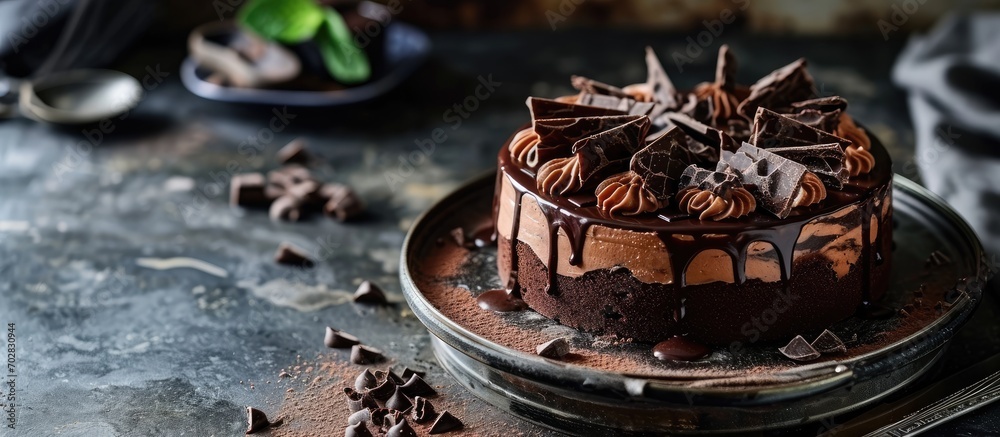 Aufkleber homemade marble cake chocolate chocolate vanilla zebra pie sweet pastries simple homemade food place
