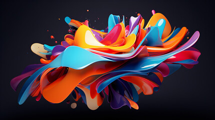 Abstract colorful 3d shape cinema 4d ambient