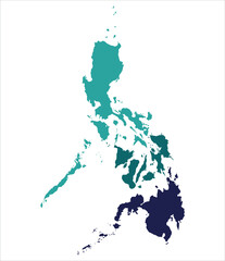 Fototapeta premium Philippines map. Map of Philippines in three mains regions