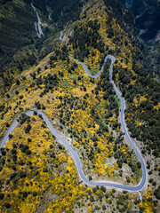 Aerial mountain road