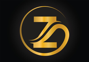 Obraz premium Z Letter Logo with Golden Luxury Color and Monogram Design Vector Template.