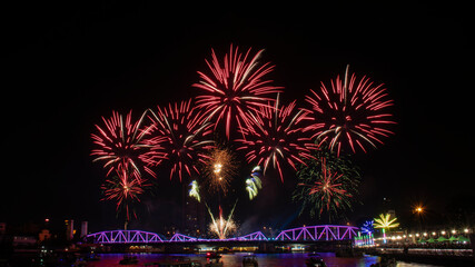 Firecracker at Chao Phraya River.