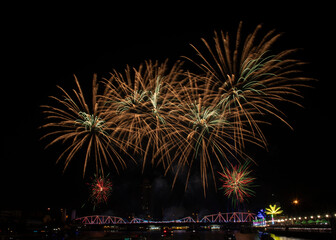 Firecracker at Chao Phraya River.