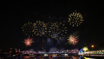 Firecracker at Chao Phraya River.