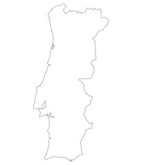 Portugal map. Map of Portugal in white color
