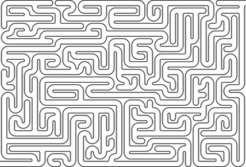 Vector maze isolated on white background. Education logic game labyrinth for kids. With the solution. - obrazy, fototapety, plakaty