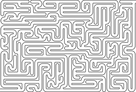 Vector maze isolated on white background. Education logic game labyrinth for kids. With the solution.