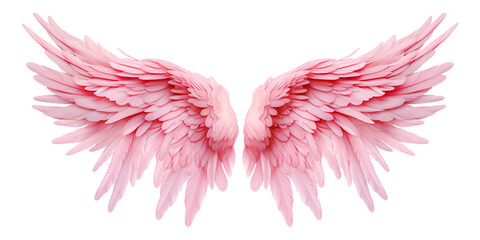 Pink angel wings isolated on white