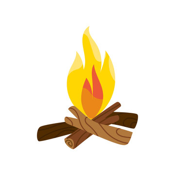 campfire vector object illustration