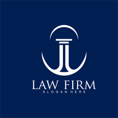 Unique law firm logo design with pillar concept and phi symbol.