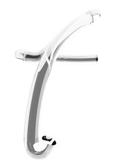 Transparent 3D Glass Letter t