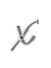 Transparent 3D Glass Letter x