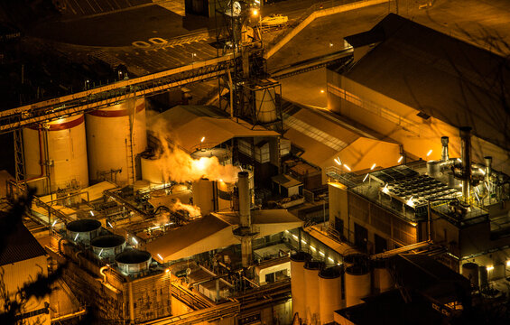 Industrial site at night