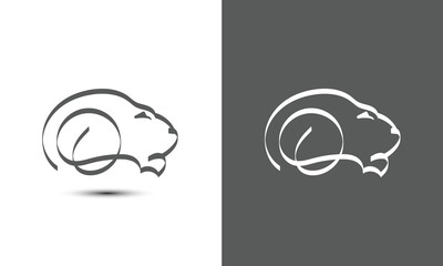 Initial letter O combine with lion head