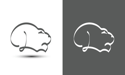 Initial letter L combine with lion head