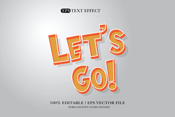 Let's go a fun cartoon 3d text effect styles mockup concept Black text