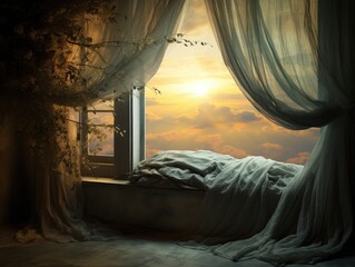 Obraz na płótnie Canvas bedroom with window