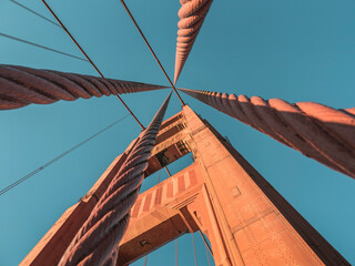 Unique perspective on the Golden Gate Bridge steel cables 