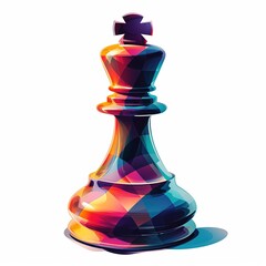 logo design of holographic chess pawn , tshirt mockup logo - obrazy, fototapety, plakaty