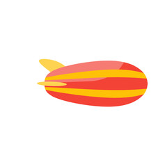 Airplane vector illustration. Retro zeppelin or hot air balloon