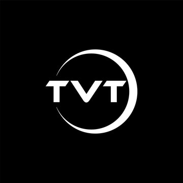 TVT letter logo design with black background in illustrator, cube logo, vector logo, modern alphabet font overlap style. calligraphy designs for logo, Poster, Invitation, etc.