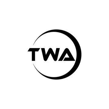 TWA letter logo design with white background in illustrator, cube logo, vector logo, modern alphabet font overlap style. calligraphy designs for logo, Poster, Invitation, etc.