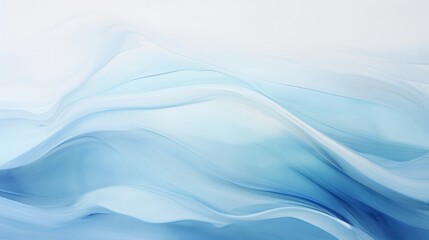 A painting of blue waves on a white background