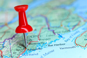 Augusta, Maine pin on map
