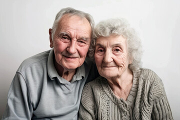 Porträt eines glücklichen, alten Ehepaares - obrazy, fototapety, plakaty