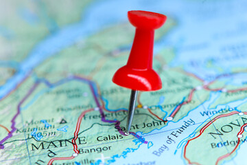 Calais, Maine pin on map