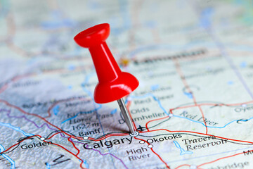 Calgary, Canada pin on map