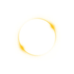 gold glow circle Solar eclipse transparent background.