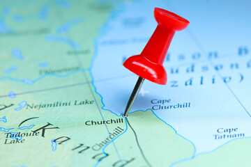 Churchill, Canada pin on map
