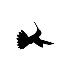 Flying Hummingbird Silhouette, can use Art Illustration, Website, Logo Gram, Pictogram or Graphic Design Element. Vector Illustration