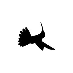 Flying Hummingbird Silhouette, can use Art Illustration, Website, Logo Gram, Pictogram or Graphic Design Element. Vector Illustration