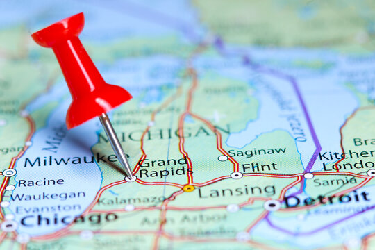 Grand Rapids, Michigan pin on map