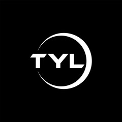 TYL letter logo design with black background in illustrator, cube logo, vector logo, modern alphabet font overlap style. calligraphy designs for logo, Poster, Invitation, etc.