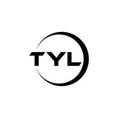TYL letter logo design with white background in illustrator, cube logo, vector logo, modern alphabet font overlap style. calligraphy designs for logo, Poster, Invitation, etc.