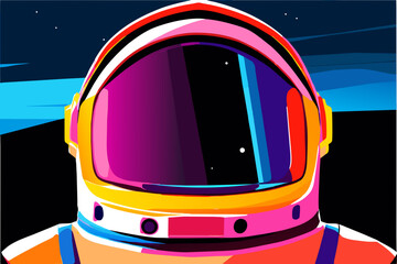 An astronaut's helmet with reflections. vektor icon illustation