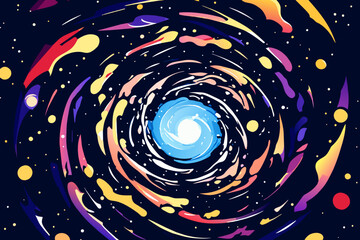 Obraz premium A cosmic spiral galaxy. vektor icon illustation