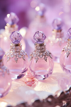 ラベンダー・紫色の香水瓶 ラグジュアリーなガラスのパフュームボトル luxery purple perfume bottles